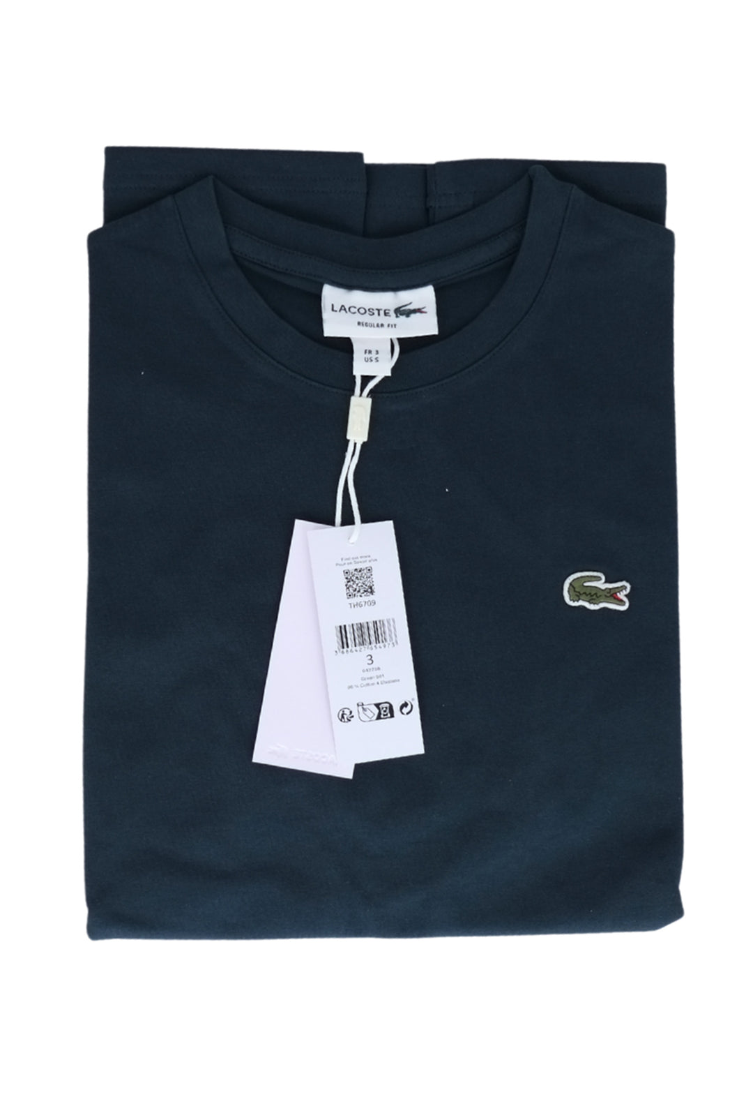 T-Shirt Uomo LACOSTE girocollo cotone jersey - PETROLIO