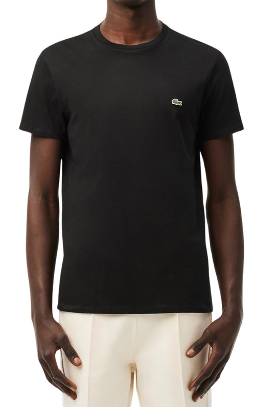 T-Shirt Uomo LACOSTE girocollo cotone jersey - NERO