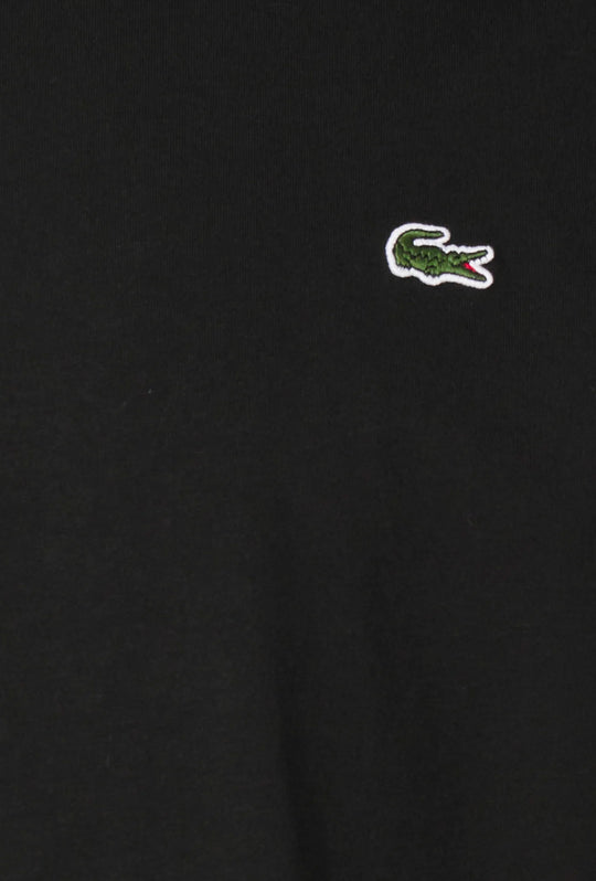 T-Shirt Uomo LaCoste Maglietta Tinta Unita in cotone Logo piccolo - NERO