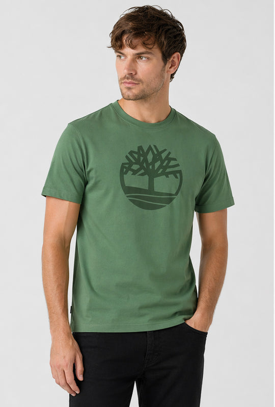 T-shirt uomo Timberland con logo stampato sul petto - VERDE