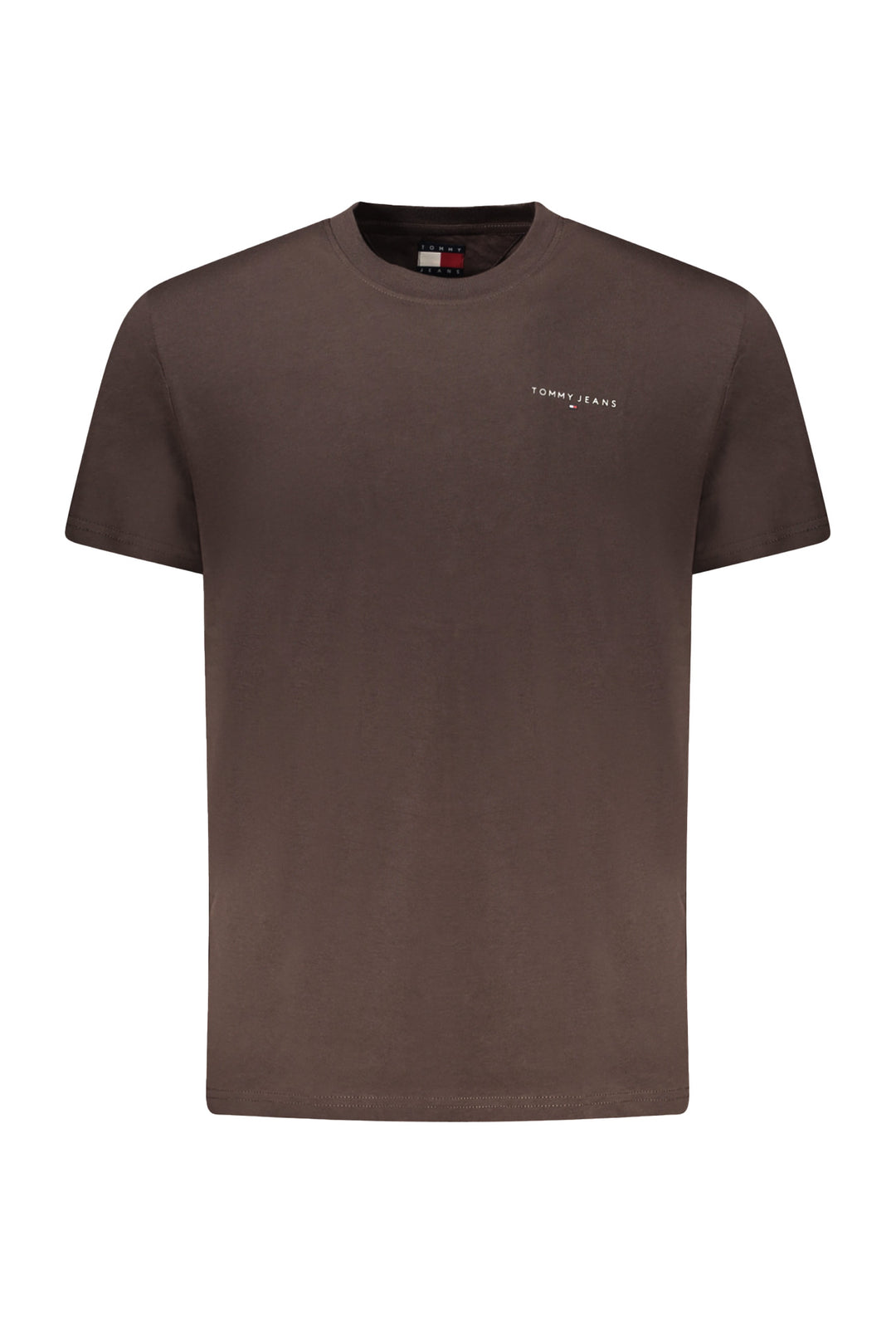 T-shirt uomo Tommy Jeans logo a rilivielo 100% cotone - MARRONE