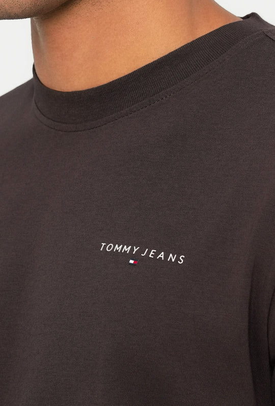 T-shirt uomo Tommy Jeans logo a rilivielo 100% cotone - MARRONE