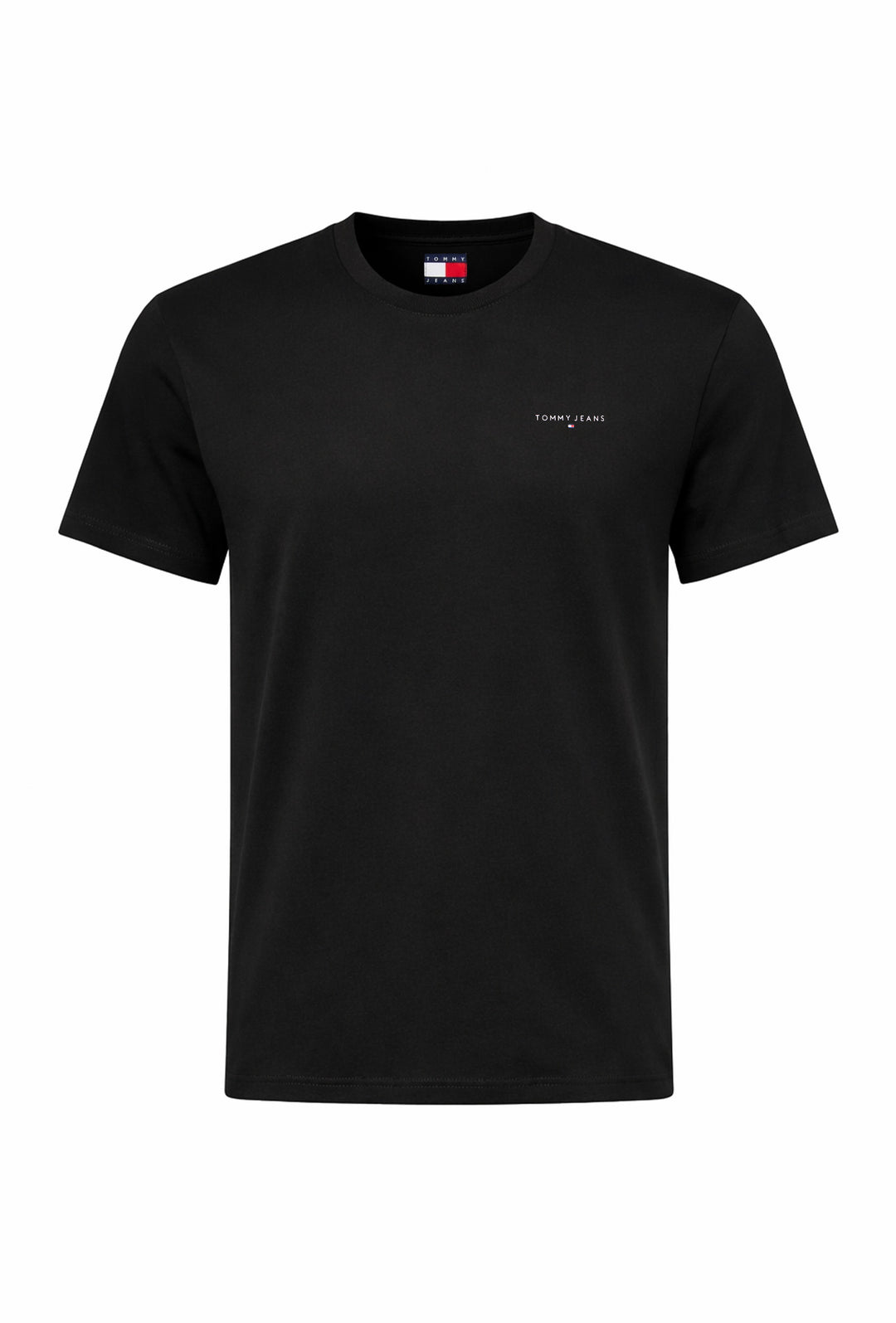 T-shirt uomo Tommy Jeans logo a rilivielo 100% cotone - NERO