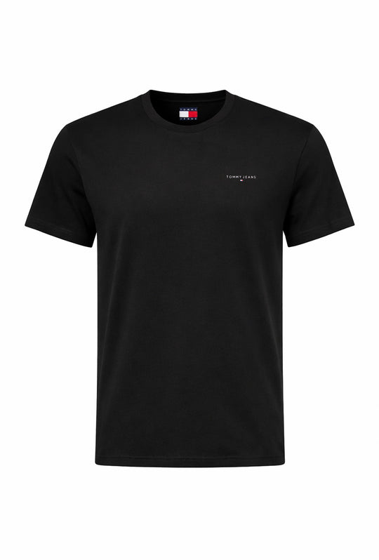 T-shirt uomo Tommy Jeans logo a rilivielo 100% cotone - NERO