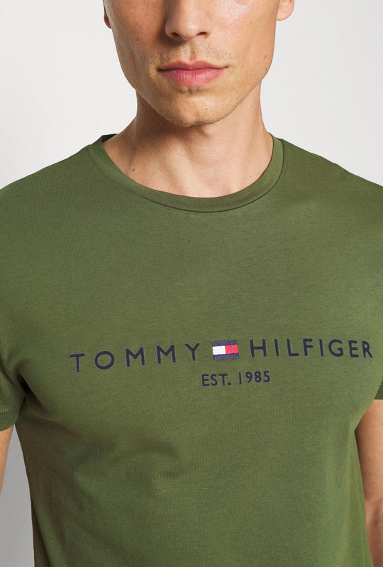 T-Shirt Uomo TOMMY HILFIGER LOGO TEE - VERDE MILITARE