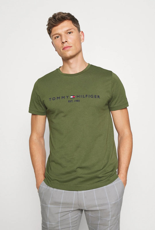 T-Shirt Uomo TOMMY HILFIGER LOGO TEE - VERDE MILITARE
