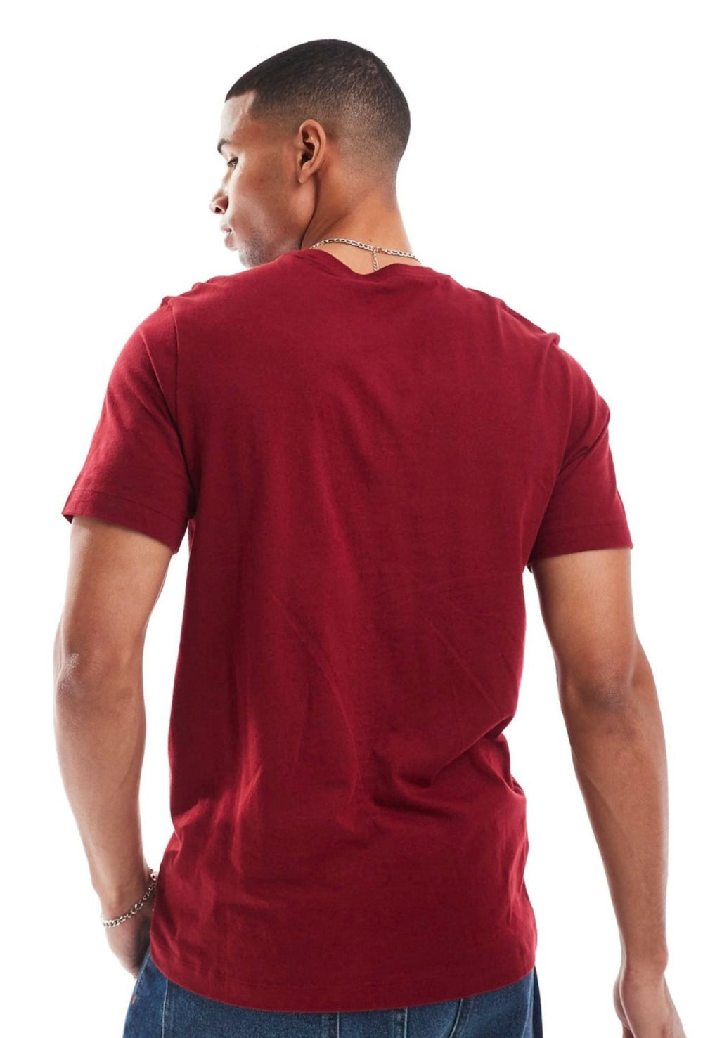 T-Shirt uomo NIKE Sportswear Club Tee logo ricamato lato cuore - BORDEAUX