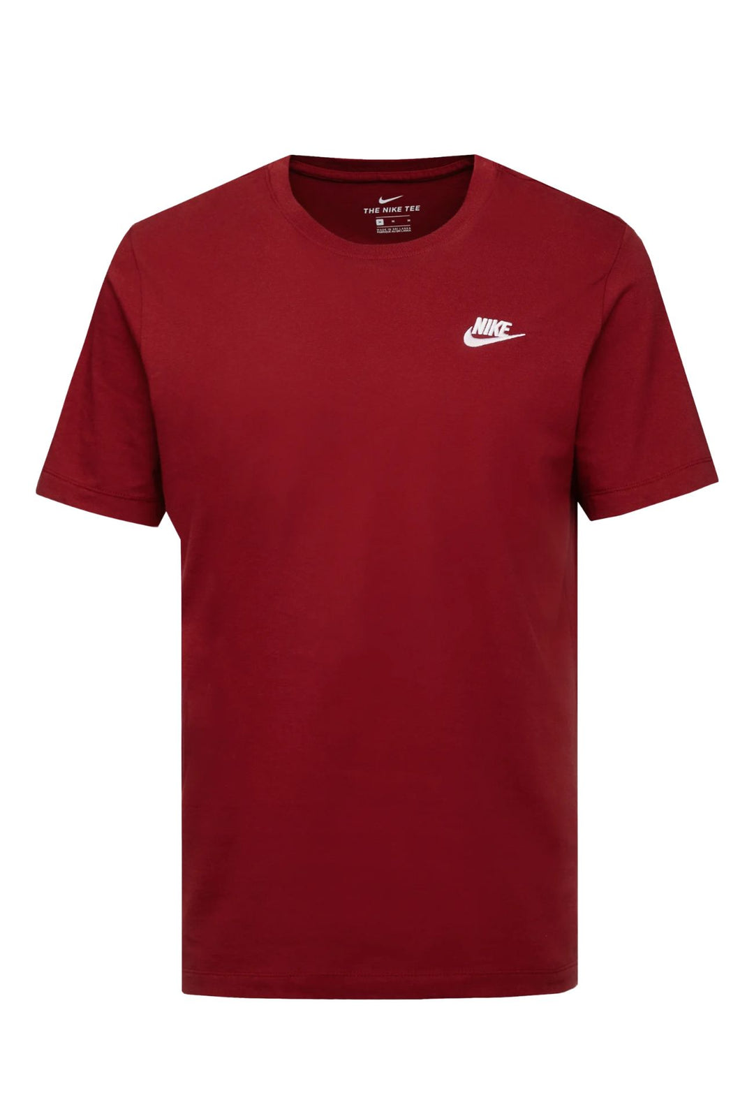 T-Shirt uomo NIKE Sportswear Club Tee logo ricamato lato cuore - BORDEAUX
