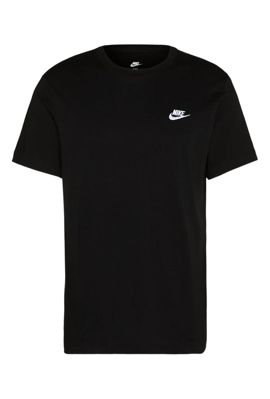 T-Shirt uomo NIKE Sportswear Club Tee logo ricamato lato cuore - NERO