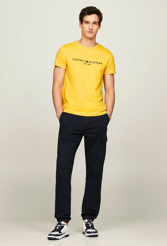 T-Shirt Uomo TOMMY HILFIGER LOGO TEE - GIALLO