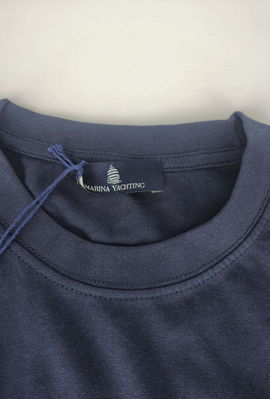 T- Shirt Uomo MARINA YACHTING 100% cotone logo piccolo ricamato lato cuore- BLU NAVY