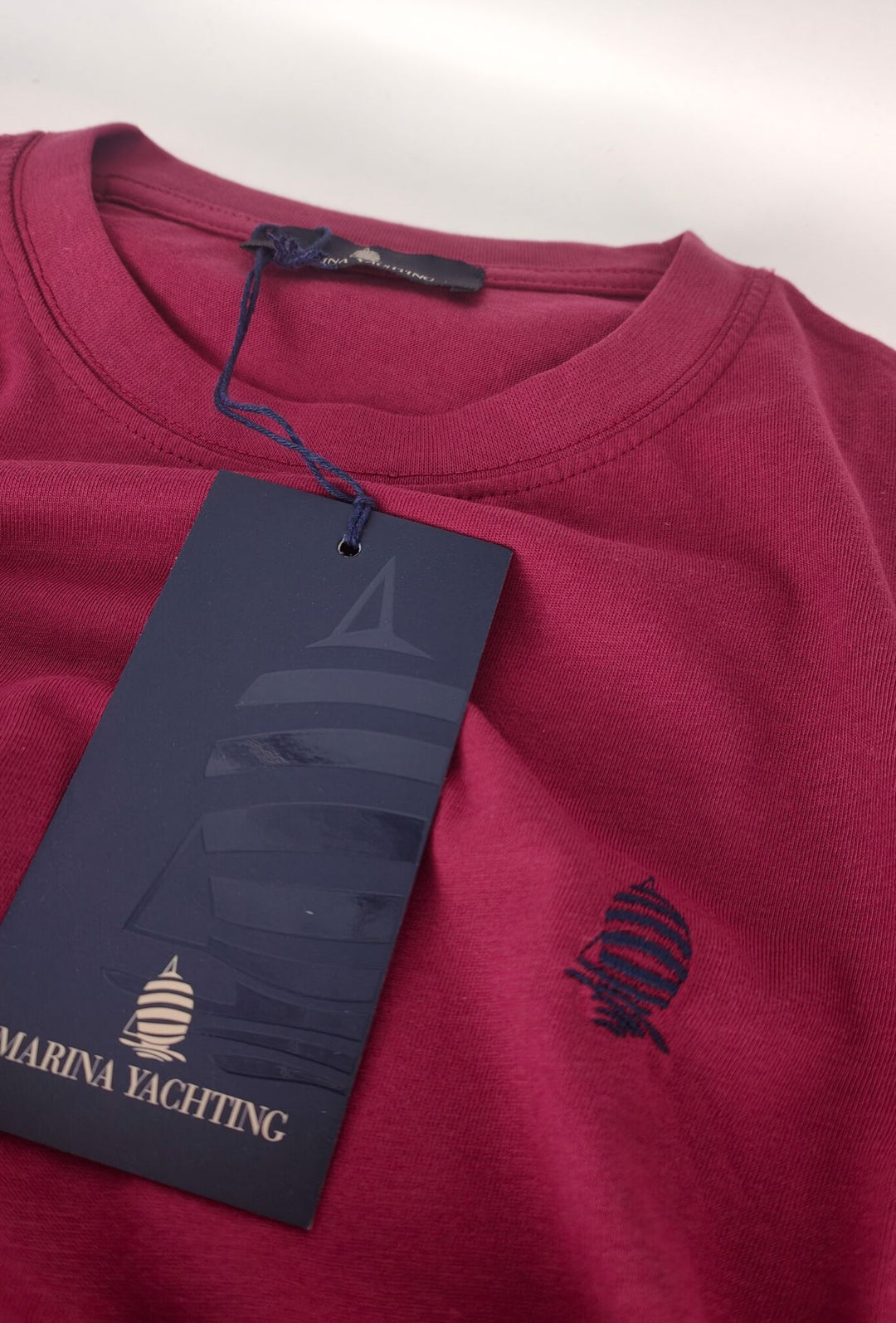 T- Shirt Uomo MARINA YACHTING 100% cotone logo piccolo ricamato lato cuore- BORDEAUX