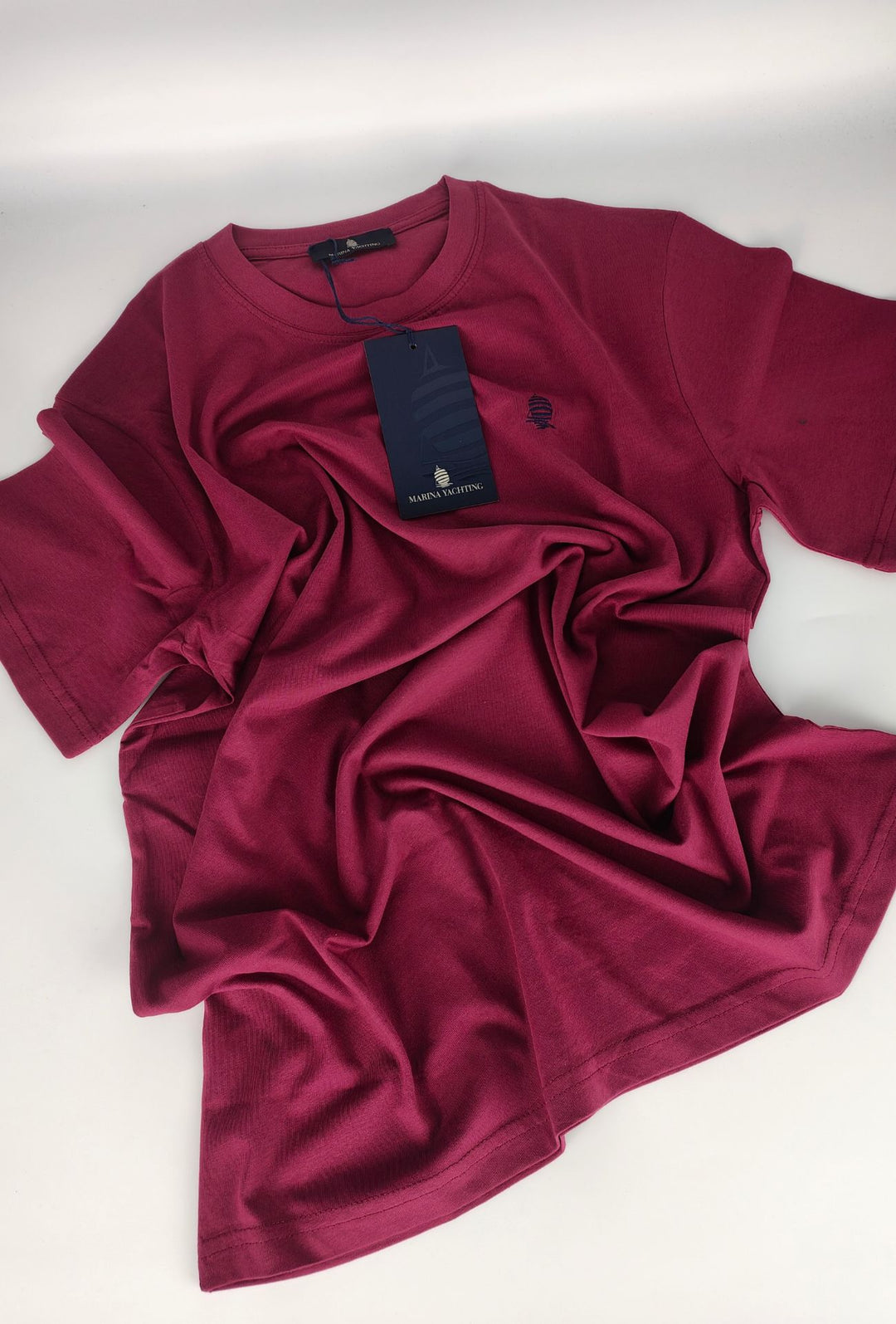 T- Shirt Uomo MARINA YACHTING 100% cotone logo piccolo ricamato lato cuore- BORDEAUX