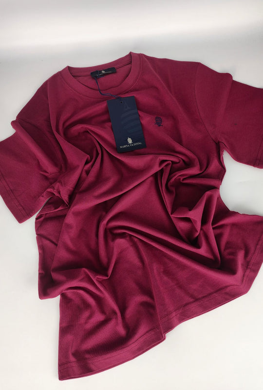 T- Shirt Uomo MARINA YACHTING 100% cotone logo piccolo ricamato lato cuore- BORDEAUX