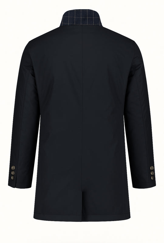 Trench uomo con pettorina smontabile fodera in cotone - NERO