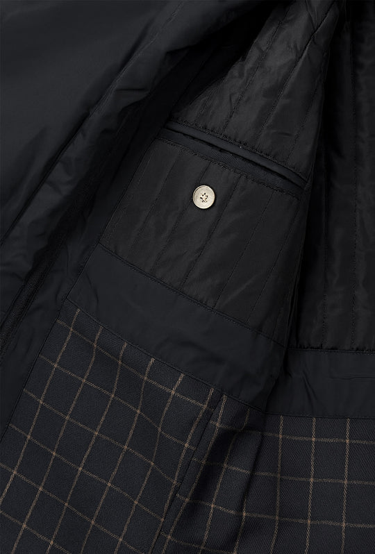 Trench uomo con pettorina smontabile fodera in cotone - NERO