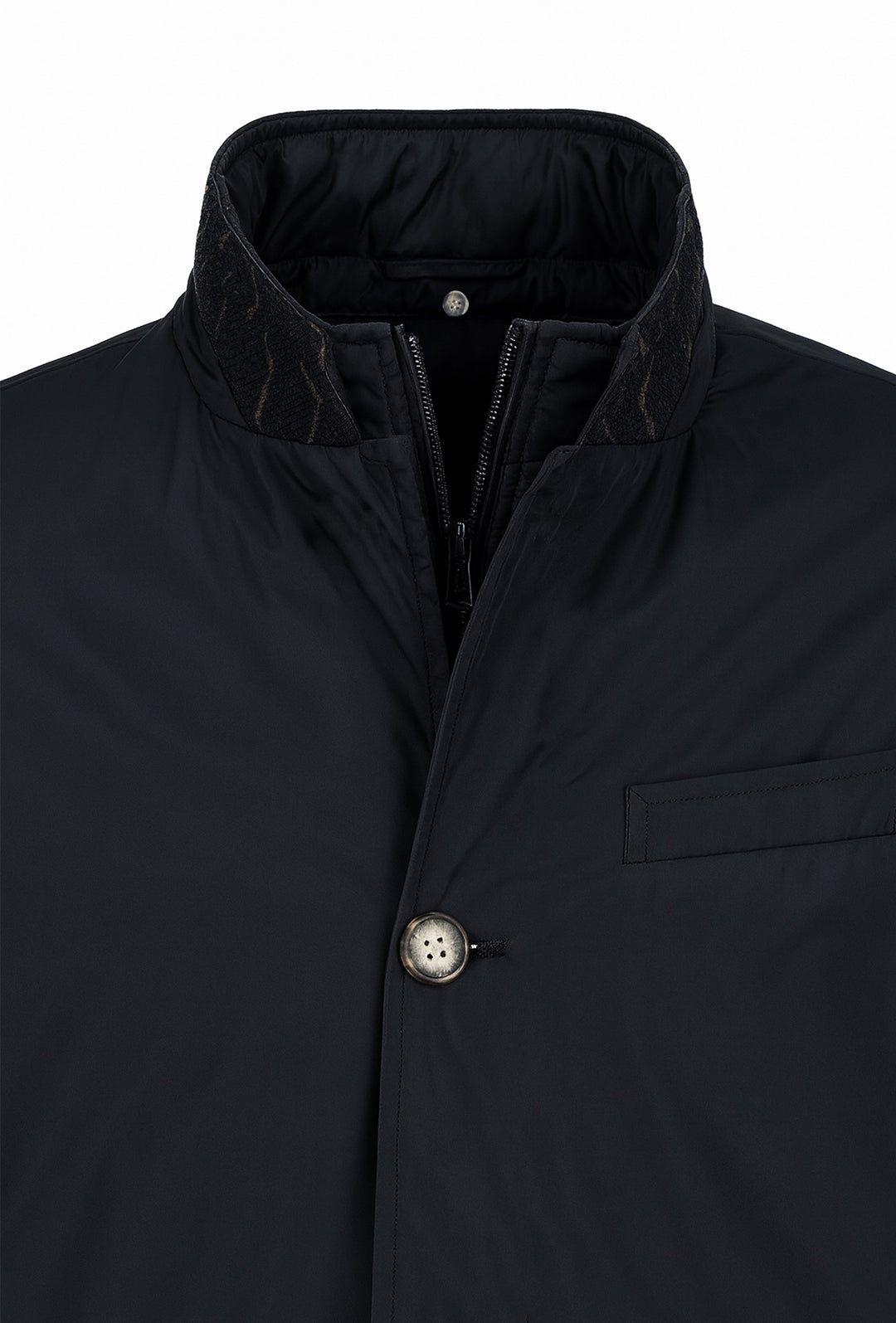 Trench uomo con pettorina smontabile fodera in cotone - NERO