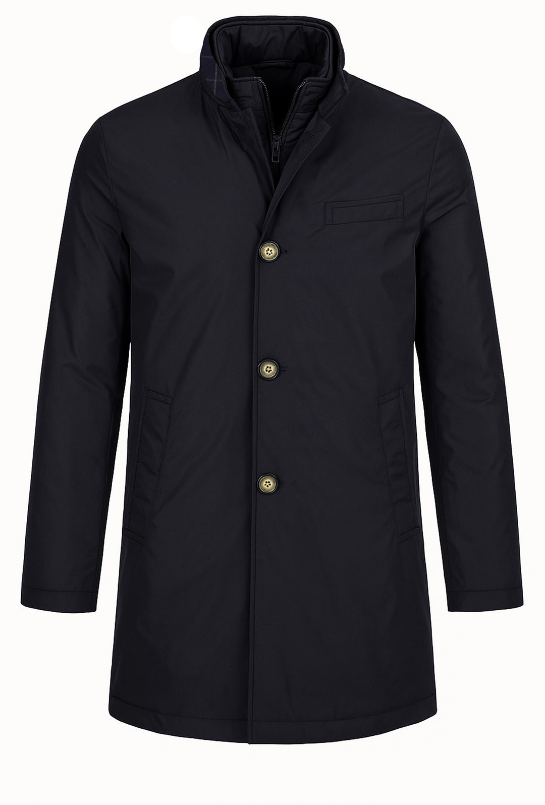 Trench uomo con pettorina smontabile fodera in cotone - NERO