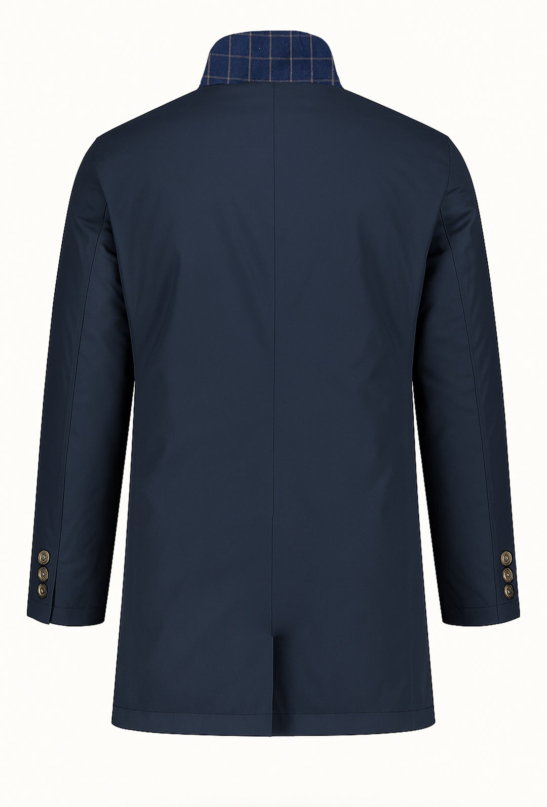 Trench uomo con pettorina smontabile fodera in cotone - BLU