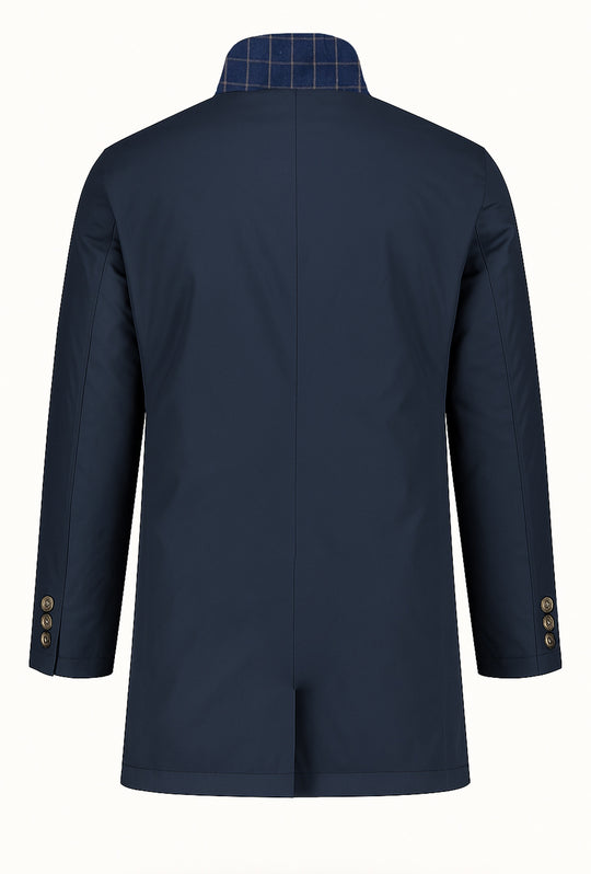 Trench uomo con pettorina smontabile fodera in cotone - BLU
