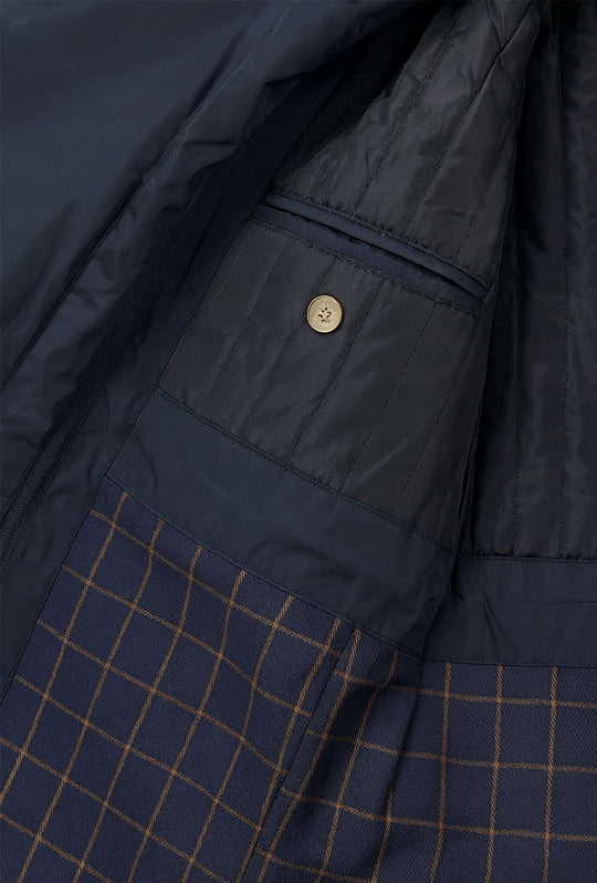 Trench uomo con pettorina smontabile fodera in cotone - BLU