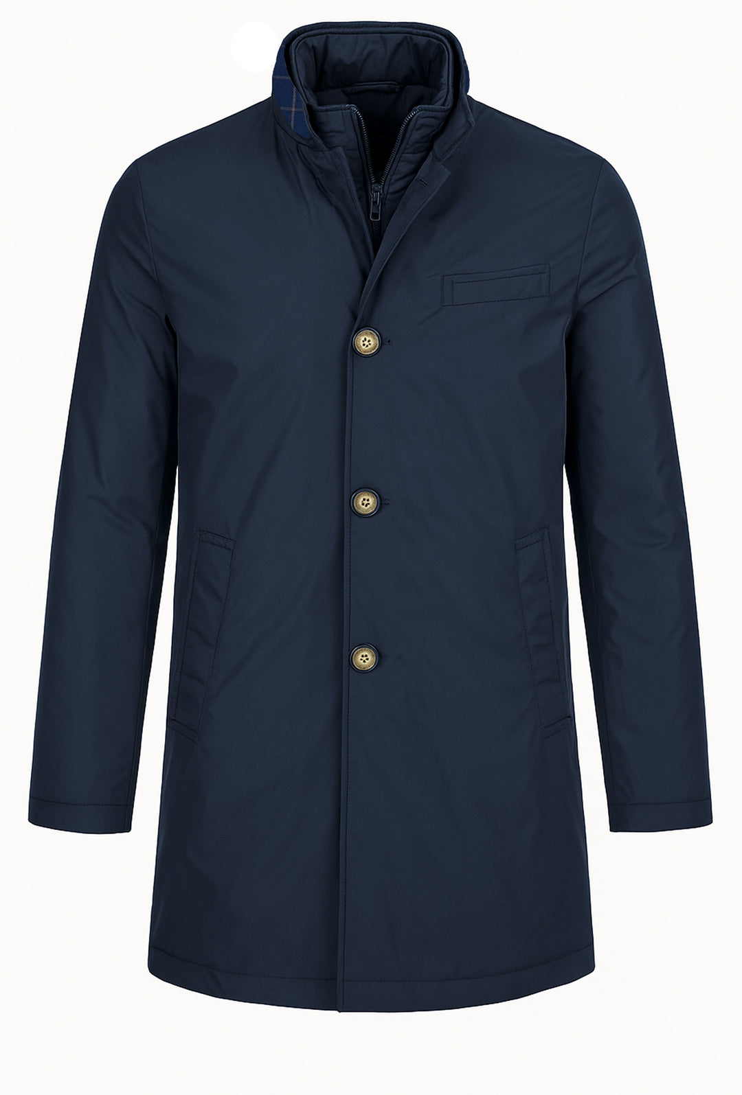 Trench uomo con pettorina smontabile fodera in cotone - BLU
