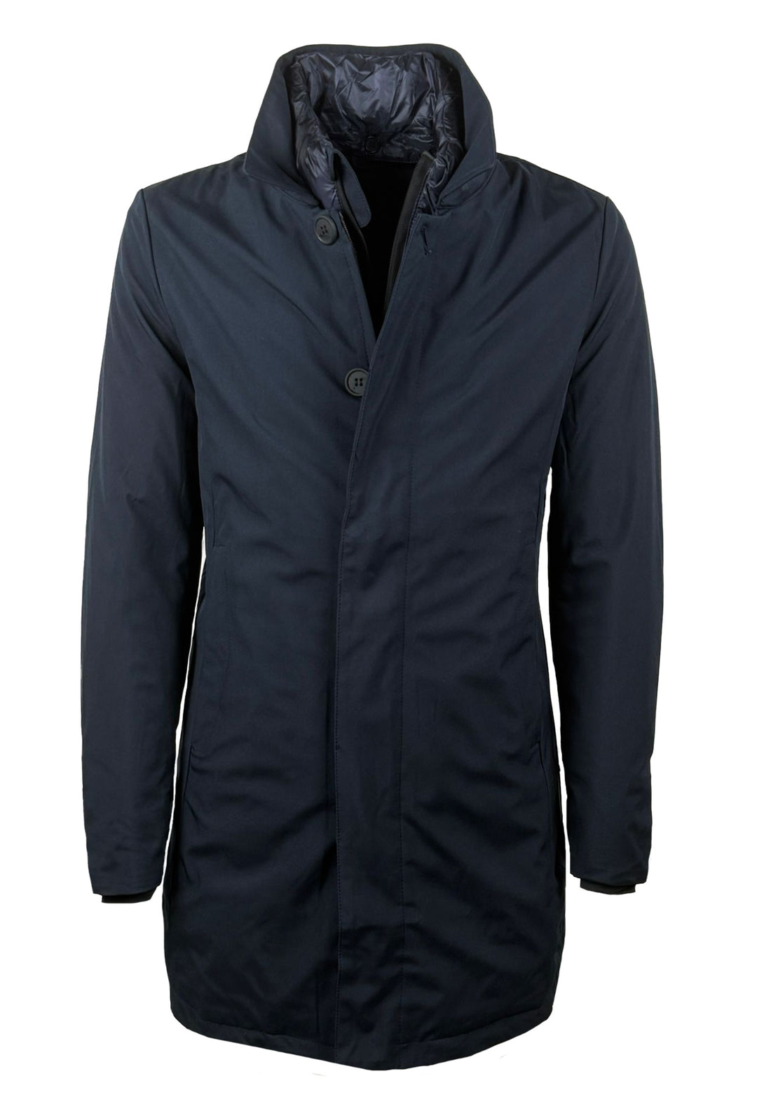 Trench uomo Dresserd invernale tessuto tecnico con pettorina smontabile - BLU