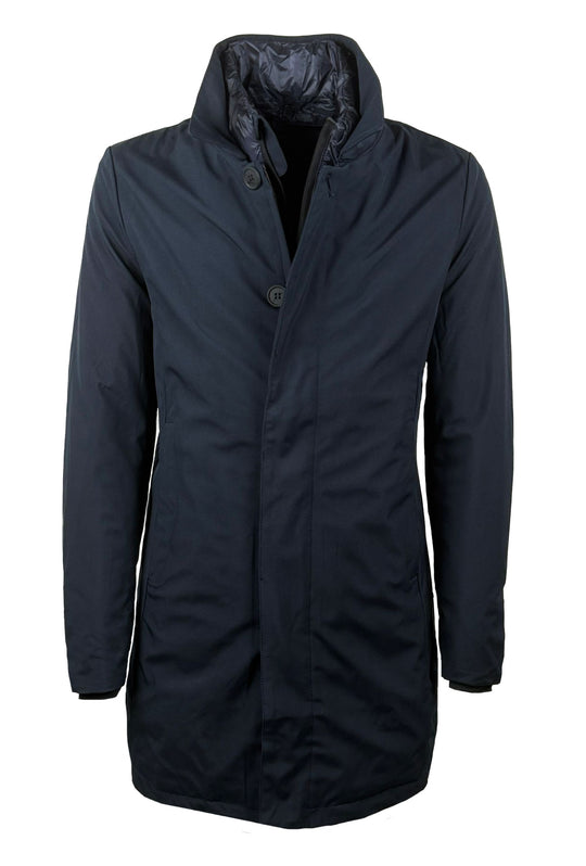 Trench uomo Dresserd invernale tessuto tecnico con pettorina smontabile - BLU