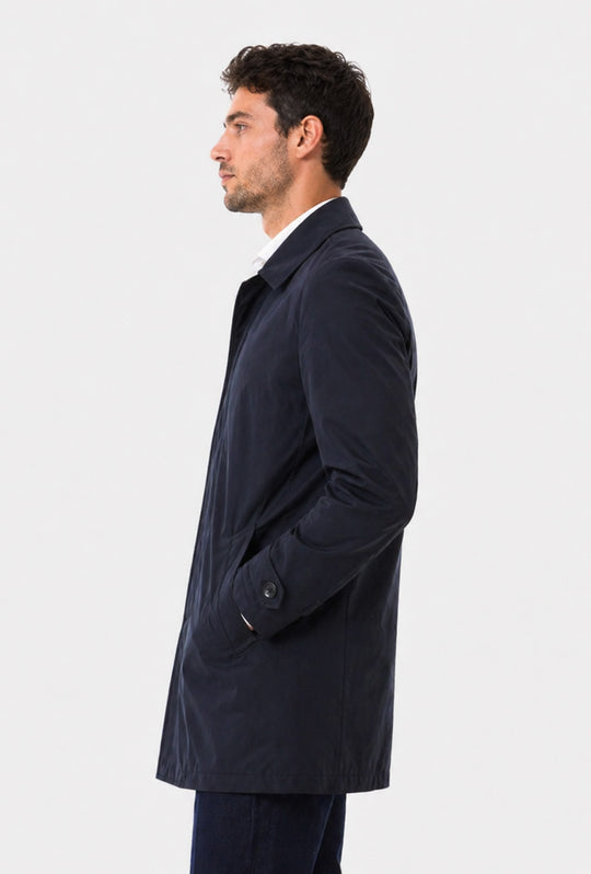 Trench Uomo Leggero Giubbotto Dresserd Tessuto Tecnico Semi Slim Fit - BLU