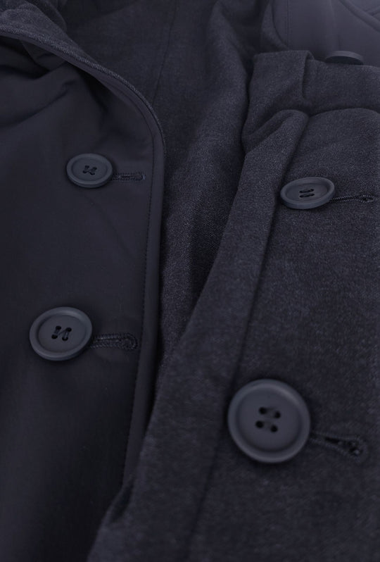 Trench Uomo invernale Double Face Tessuto tecnico  misto lana - BLU NAVY