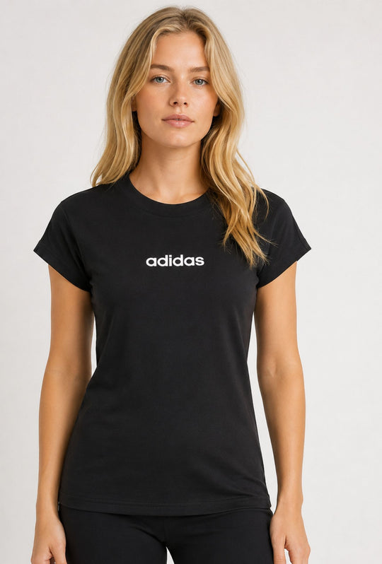 T-Shirt Donna Adidas in Cotone 100%- NERO