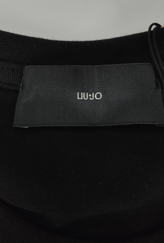T-Shirt Uomo girocollo LIU.JO in cotone  con logo minimal Lato cuore- NERO