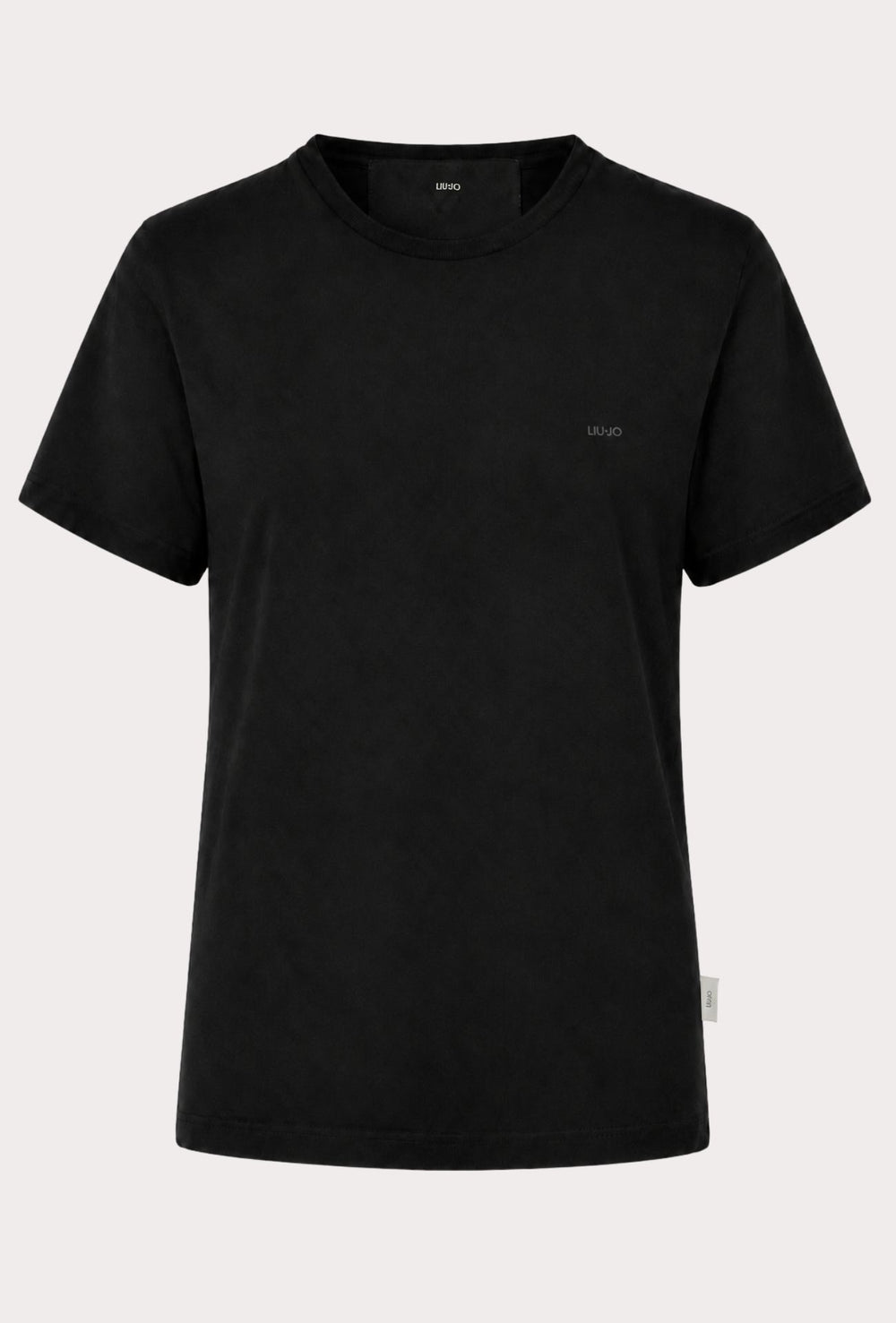 T-Shirt Uomo girocollo LIU.JO in cotone  con logo minimal Lato cuore- NERO