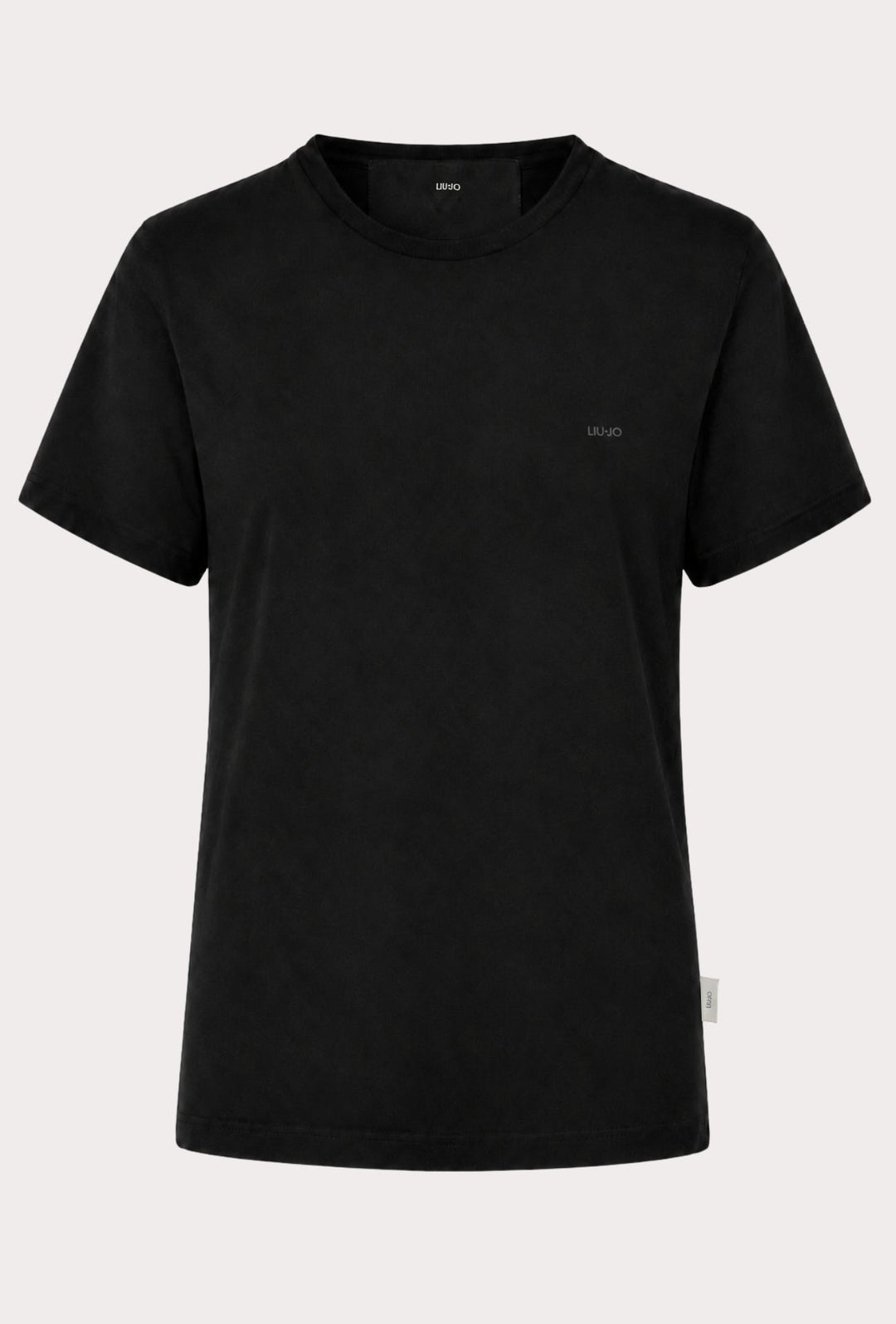 T-Shirt Uomo girocollo LIU.JO in cotone  con logo minimal Lato cuore- NERO