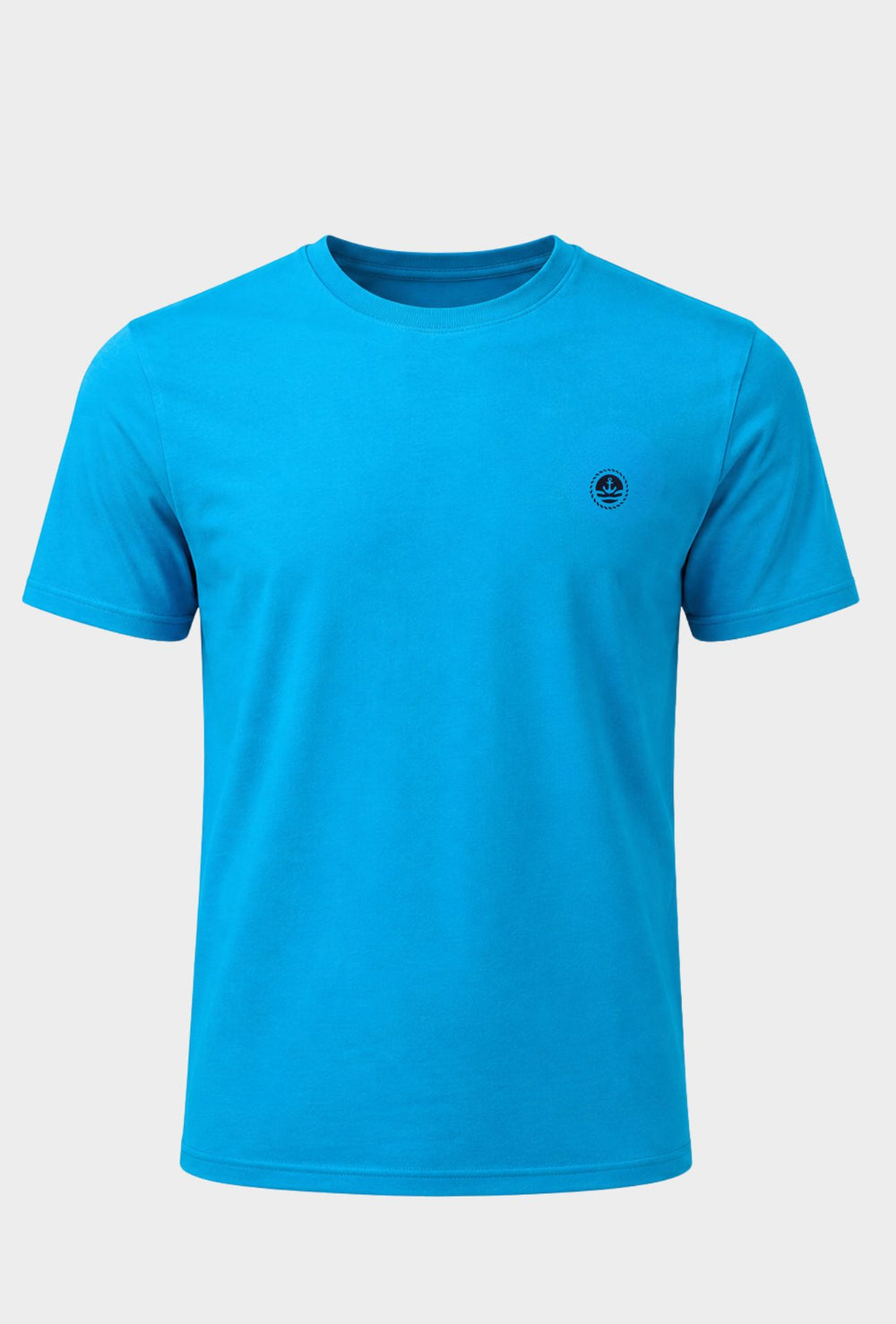 T-shirt Uomo Girocollo con Logo Stampato lato cuore NAVY SAIL in cotone-TURCHESE