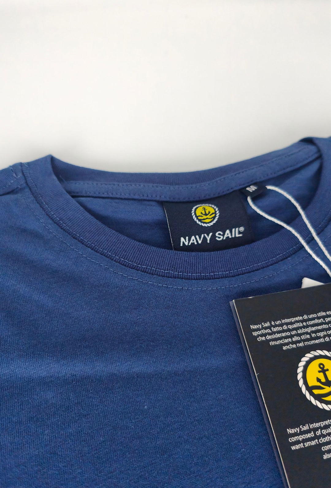 T-shirt Uomo Girocollo con Logo Stampato lato cuore NAVY SAIL in cotone-DENIM