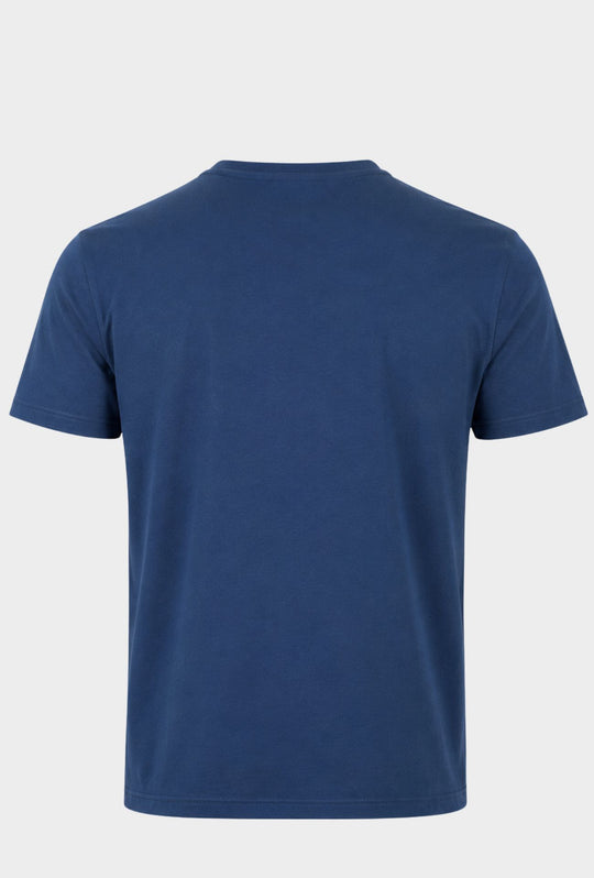 T-shirt Uomo Girocollo con Logo Stampato lato cuore NAVY SAIL in cotone-DENIM