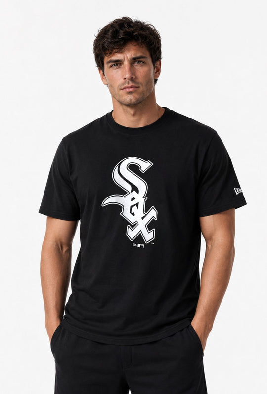 T-Shirt Uomo NEW ERA logo SOX centrale stampato  100% Cotone- NERO