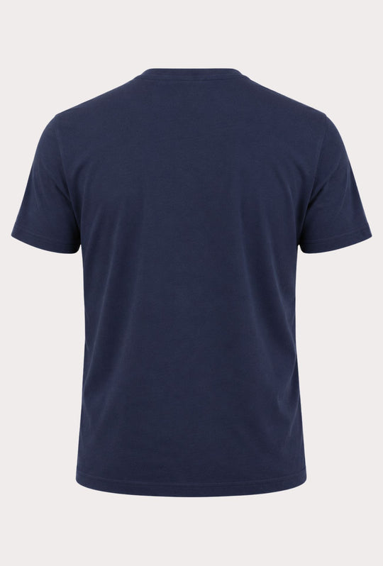 T- Shirt Uomo girocollo HENRY COTTON'S 100% cotone logo centrale stampato-BLU