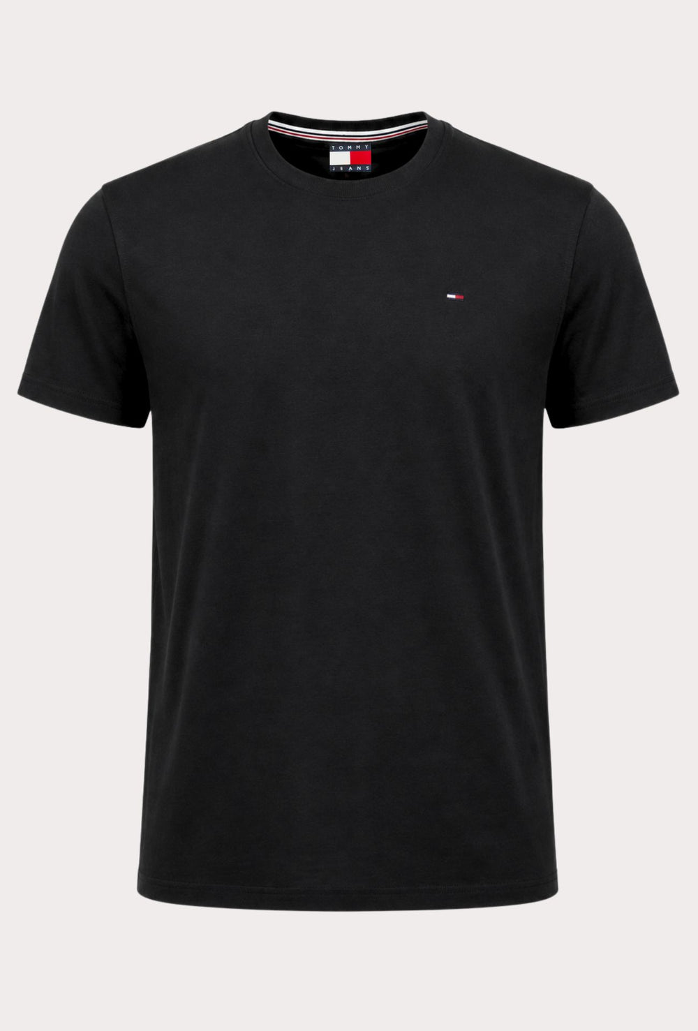 T-shirt uomo Tommy Jeans 100% Cotone logo ricamato lato cuore - NERO