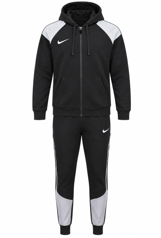 Tuta Nike Uomo Completa Felpata con Cappuccio  Full Zip- NERO