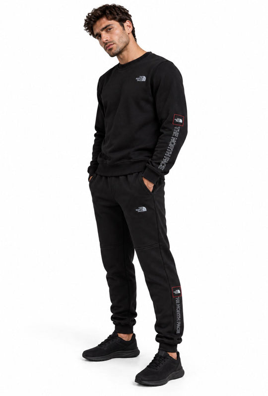 Tuta Uomo Completa THE NORTH FACE Cotone Felpato Senza Cappuccio - NERO