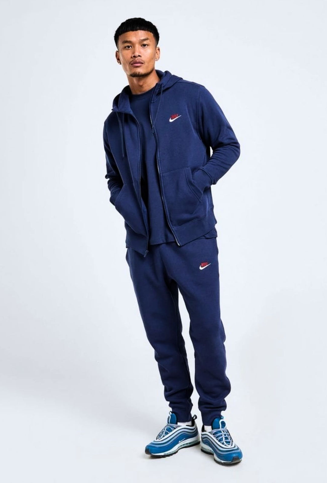 Tuta Uomo NIKE con felpa full zip e pantalone con polsino - BLU