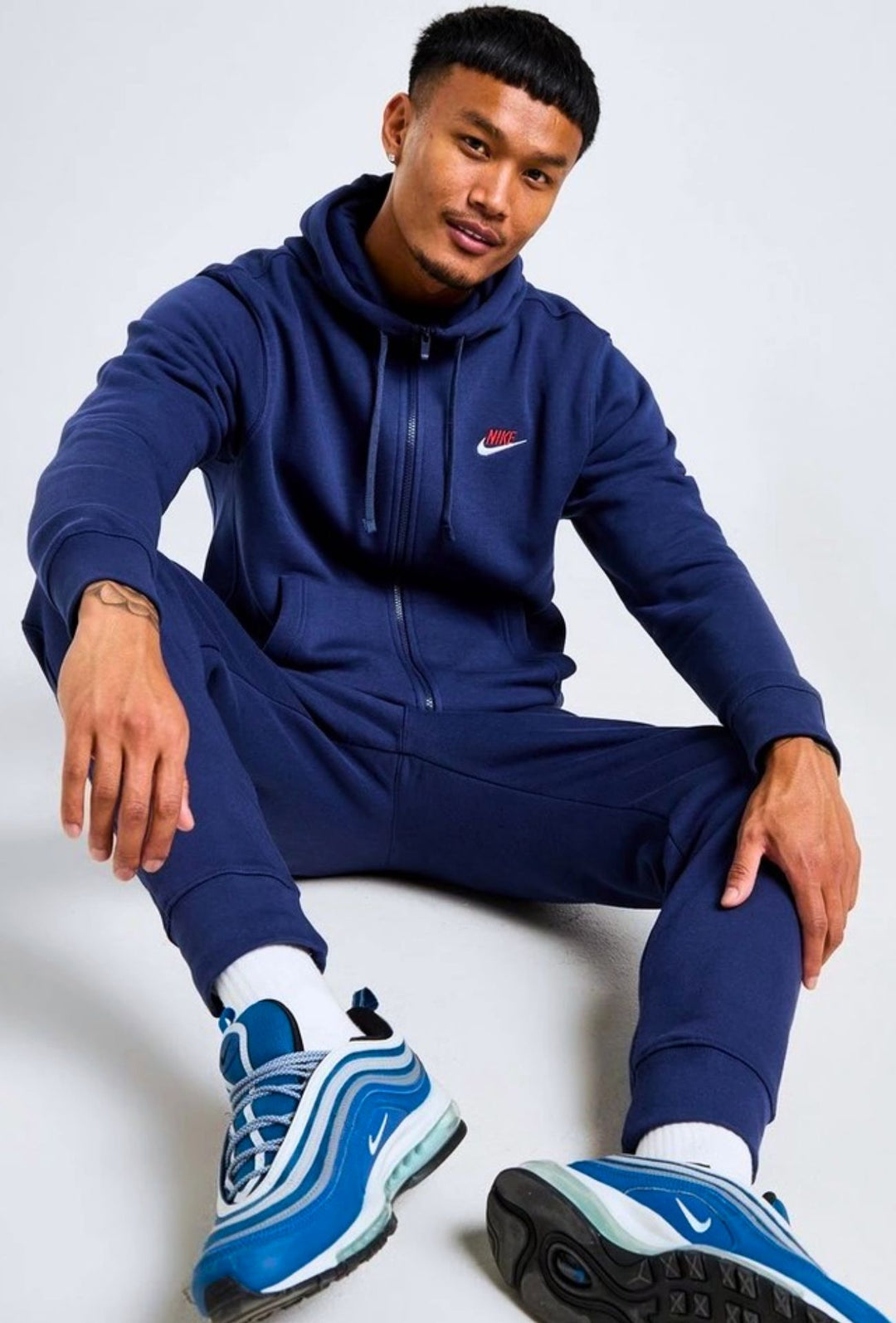 Tuta Uomo NIKE con felpa full zip e pantalone con polsino BLU