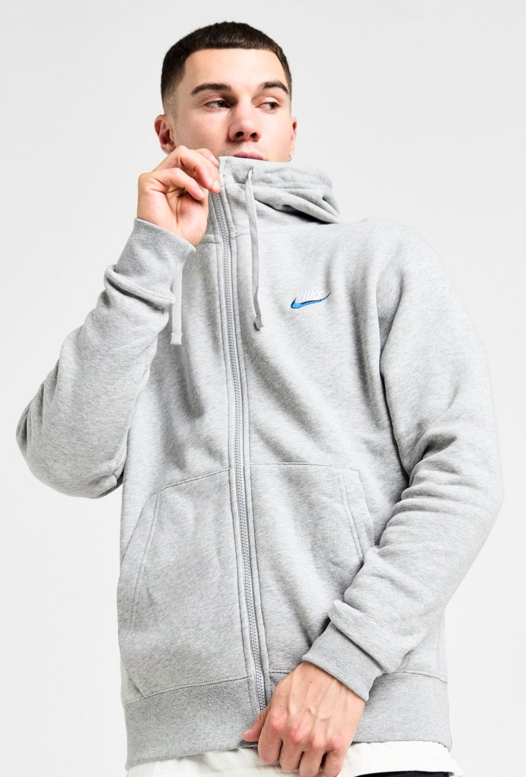 Tuta Uomo NIKE con felpa full zip e pantalone con polsino - GRIGIO