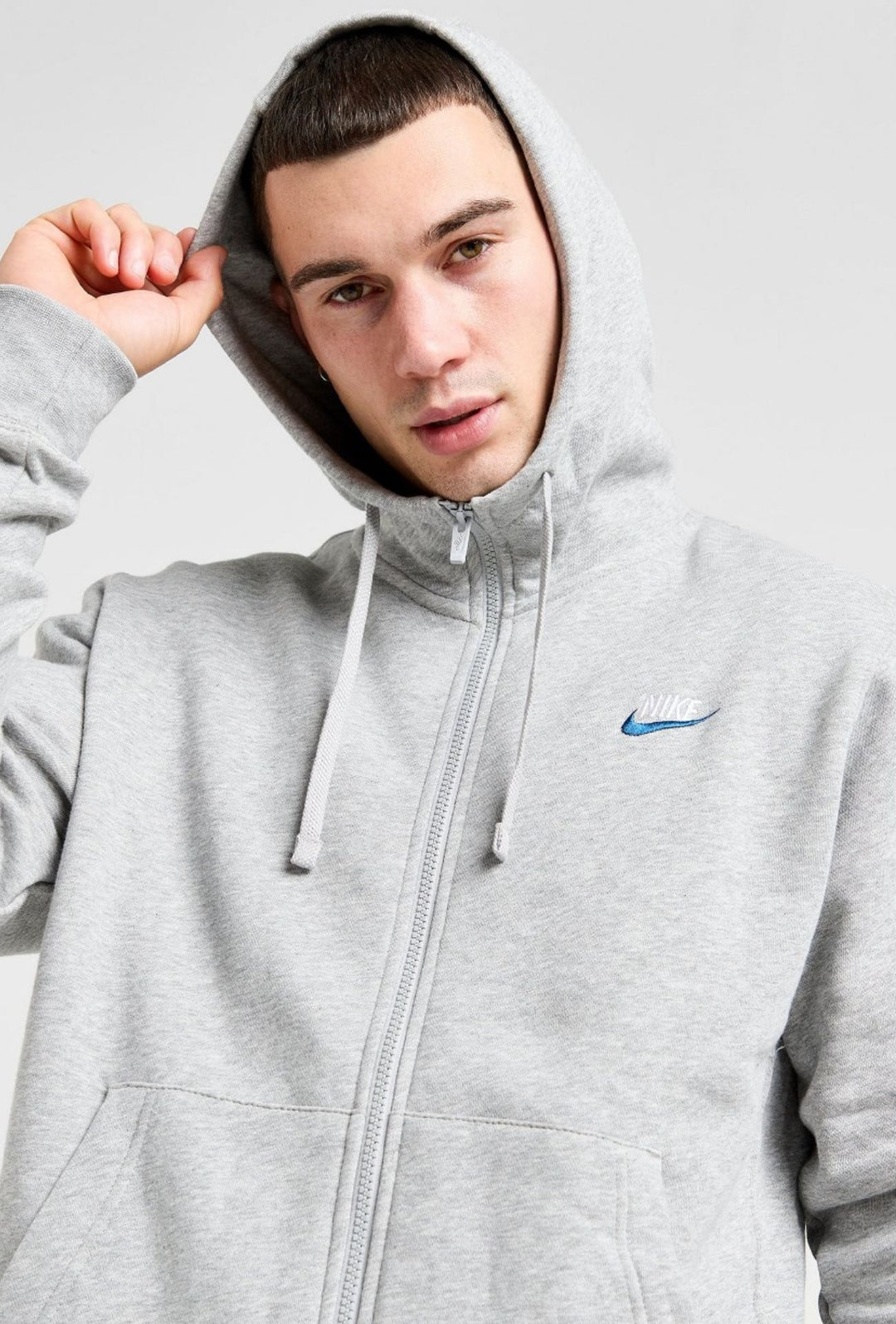 Tuta Uomo NIKE con felpa full zip e pantalone con polsino - GRIGIO