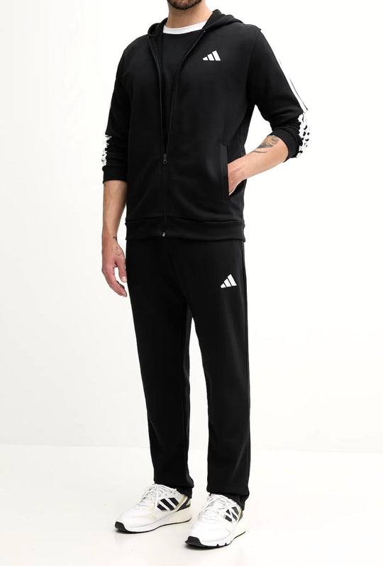 Tuta Uomo Adidas con zip e cappuccio pantalone regular - NERO