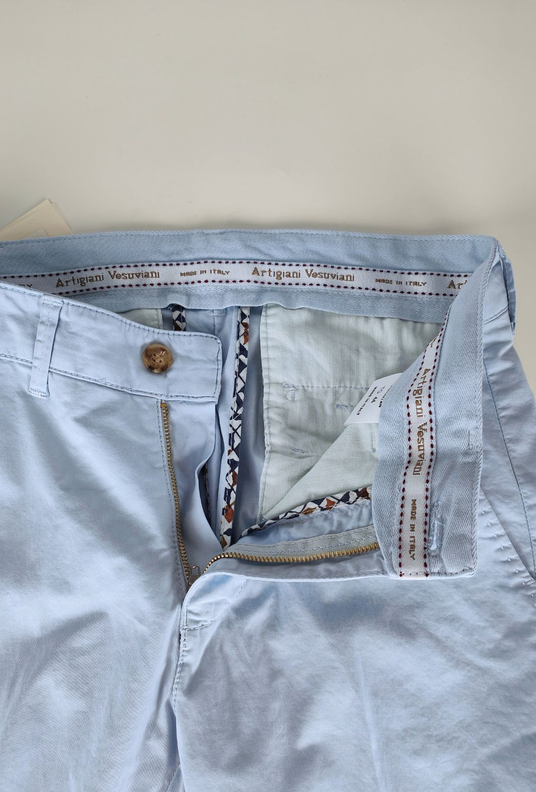 Pantalone Uomo Cotone Leggero Made in Italy Slim Fit Gamba stretta Dresserd -  AZZURRO POLVERE