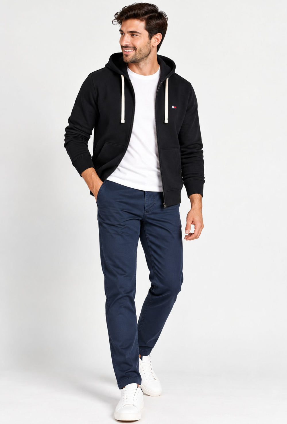 Pantalone Uomo Gamba Stretta Tasca America Invernale Pantaloni Dresserd - BLU