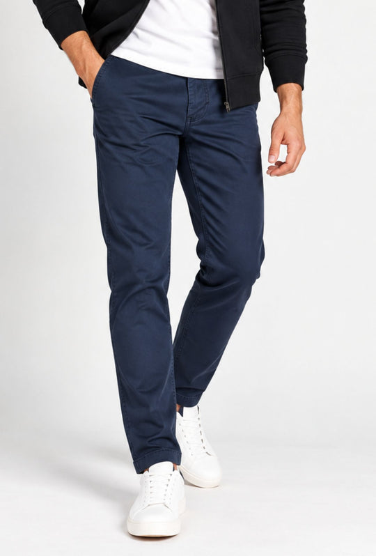 Pantalone Uomo Gamba Stretta Tasca America Invernale Pantaloni Dresserd - BLU